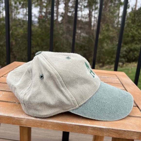 VTG Embroidered Hat Alabama Cap Adjustable Two Tone Cobra Khaki Green Old Money - Picture 5 of 8